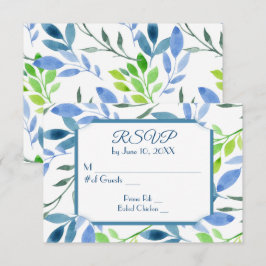 Resposta de Casamento Folhas de Aquarela