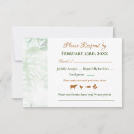 Resposta de Casamento Folhas de Monstera Verde Dou