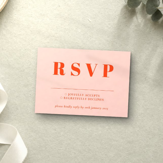 Resposta de Casamento Laranja Rosa RSVP (Criador carregado)