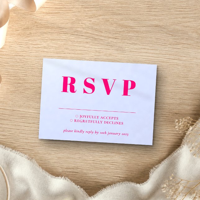 Resposta de Casamento Lilás Rosa RSVP (Criador carregado)