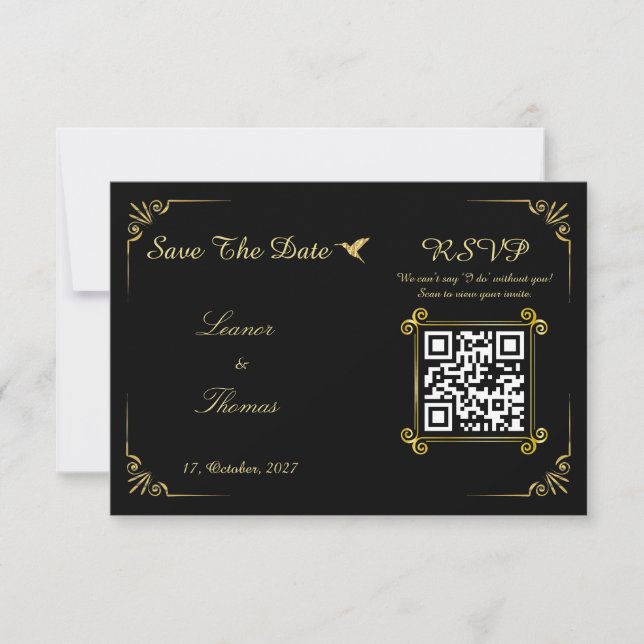 Resposta de Casamento Minimalista Clássica com Bor (Frente)