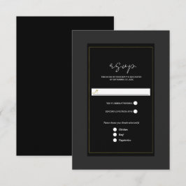 Resposta de Casamento Minimalista Moderno Preto Ci