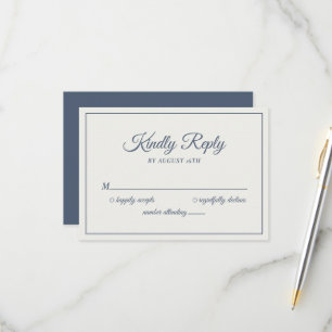 Resposta de Casamento Moderna Azul Naval Empoeirad