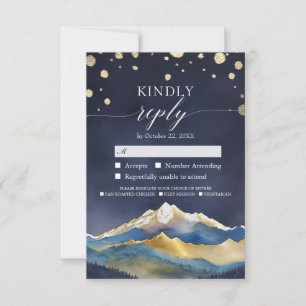 Resposta de Casamento Montanha Dourada Aquarela Po