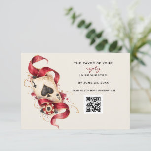 Resposta de Casamento Ouro Burgundy Código QR Cass