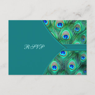 Resposta de Casamento Pavão Azul Elegante