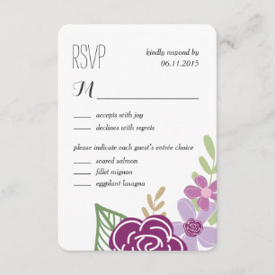 Resposta de Casamento/Placas RSVP de Florais Radia