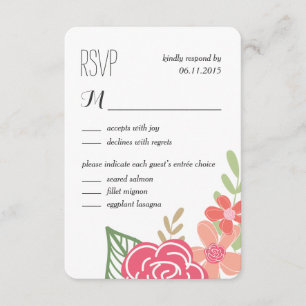 Resposta de Casamento/Placas RSVP de Florais Radia