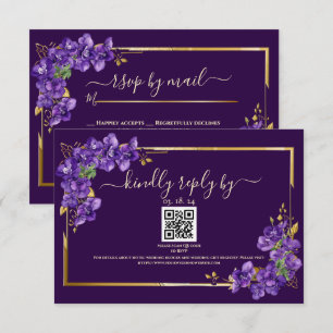 Resposta de Casamento Roxo Escuro com Violeta e Mo