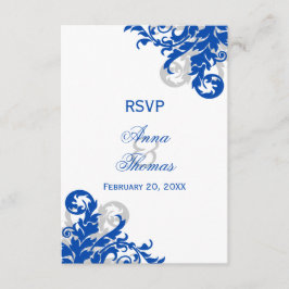 Resposta de Casamento Royal Blue e Prata Flourish
