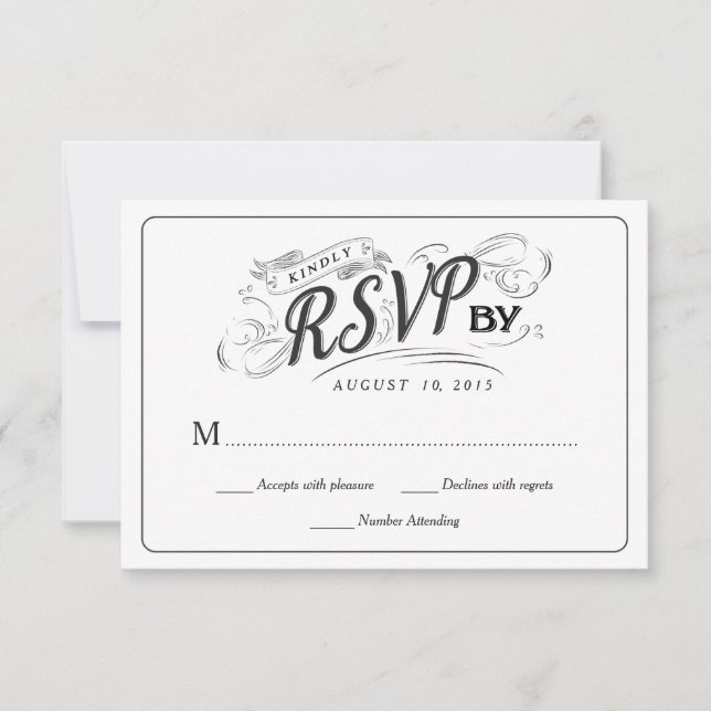 Resposta de Casamento RSVP Arte Arte Arte Arte Art (Frente)