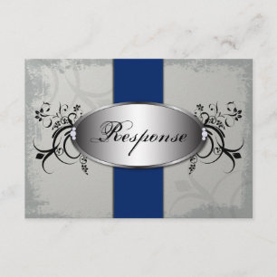 Resposta de Casamento RSVP Cartão Real Cinza Azul