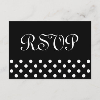 Resposta de casamento RSVP de Bolinhas Negra e Bra