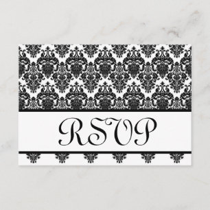 Resposta de casamento RSVP de Damasco Preto e Bran