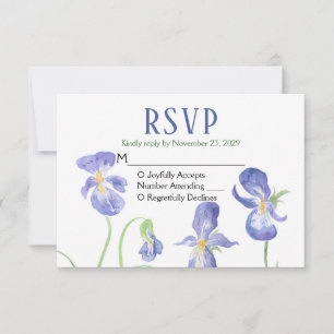 Resposta de Casamento RSVP de Íris Roxo