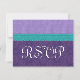 Resposta de casamento RSVP de Raça Roxa e Teal Lac
