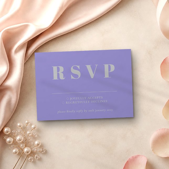 Resposta de Casamento RSVP Lavanda Prata (Criador carregado)