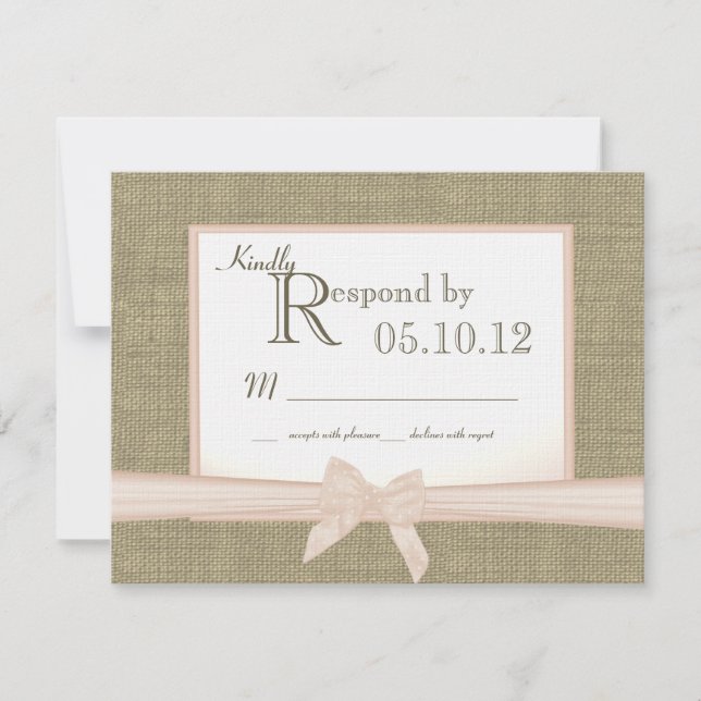 Resposta de Casamento Rustic e Burlap (Frente)