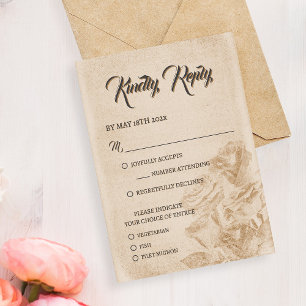 Resposta de Casamento Rústico Floral Clássico Eleg