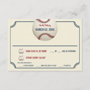 Resposta de Casamento Vintage Baseball