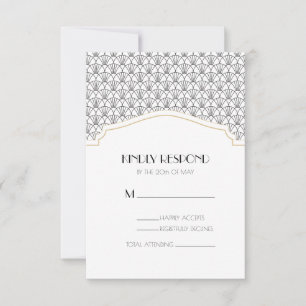 Resposta de Casamento vintage Preto e Branco da Ar