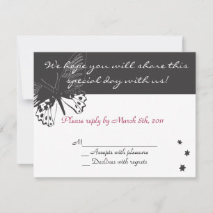 Resposta de Convite de Borboleta Bat mitzvah