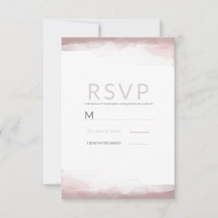Resposta de Convite de Casamento Moderno Rosa Cora