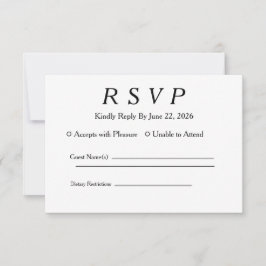Resposta de Convite Minimalista Elegante Branco
