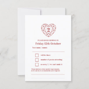 Resposta de coração de garnet no segundo aniversár