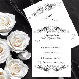 Resposta de Elegância com Florescer Preto e Branco