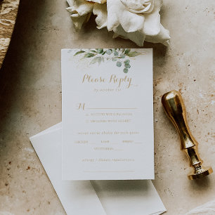 Resposta de Escolha de Menu de Casamento Verde Euc