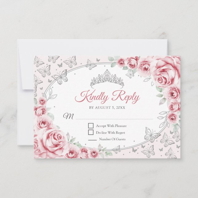 Resposta de Quinceanera Prata Rosa (Frente)
