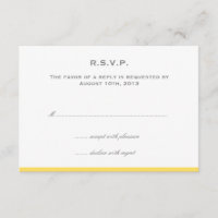 Resposta de rsvp de casamento amarelo de borda sim