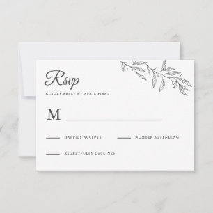 Resposta de RSVP de Casamento Botânico