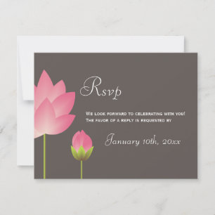 Resposta de RSVP de casamento com flores de lótus 