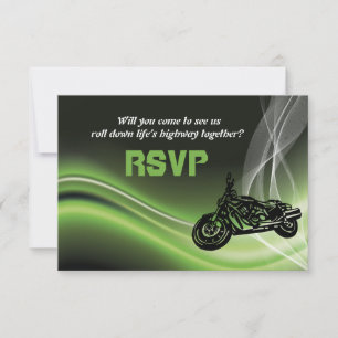 Resposta de RSVP de Casamento de Bicicleta Verde/M
