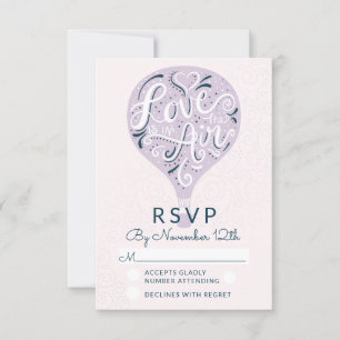 Resposta de RSVP de Casamento de Lavanda de Amor c