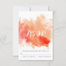 Resposta de RSVP de casamento de recife de coral a