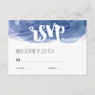 Resposta de RSVP de Casamento de Wash de Cor de Ág