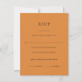 Resposta de RSVP de Casamento em Terracota Laranja