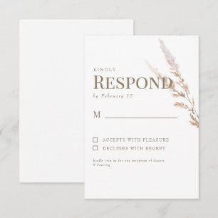 Resposta de RSVP de Casamento em Texto Boho Dourad
