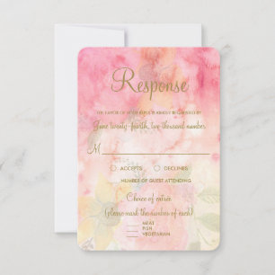 Resposta de RSVP de Casamento Formal de Cor Floral