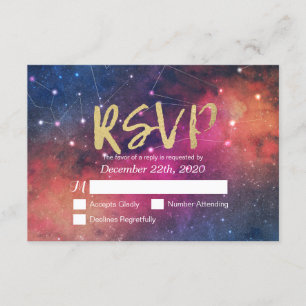 Resposta de RSVP de Casamento Galáxia Nebulosa Con