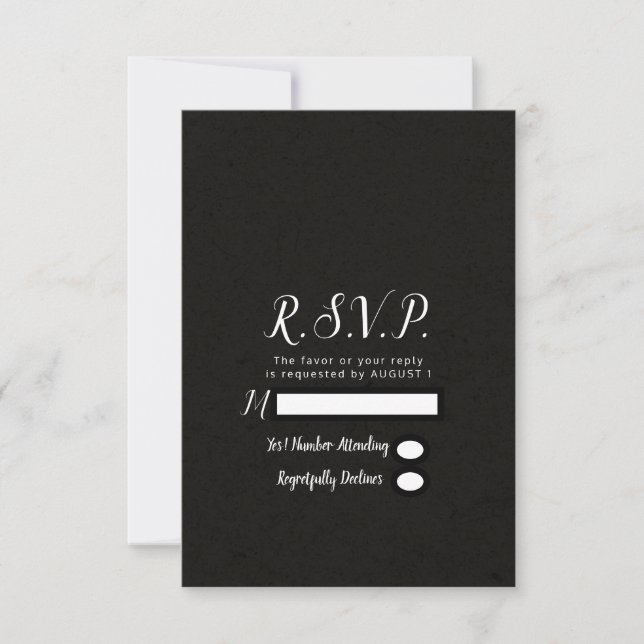 Resposta de RSVP de Casamento Minimalista Chic Pre (Frente)
