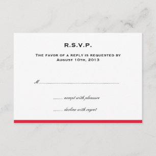 Resposta de rsvp de casamento vermelho de borda si