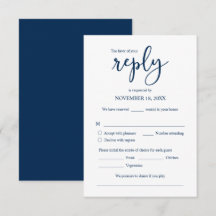 Resposta de RSVP de Convite de Casamento, Opções d