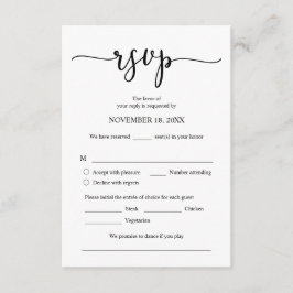 Resposta de RSVP de Convite de Casamento, Opções d