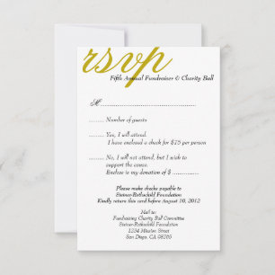 Resposta de RSVP elegante para evento formal de ga