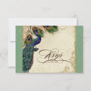 Resposta de RSVP Formal de Peacock & Feathers Tan