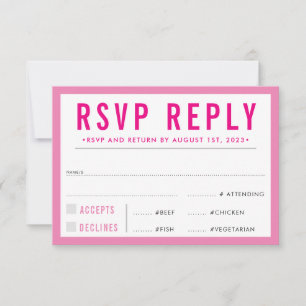 RESPOSTA DE RSVP moderna garota ousada rosa